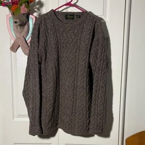 Doogan Donegal wool and silk cable knit sweater. Size XL